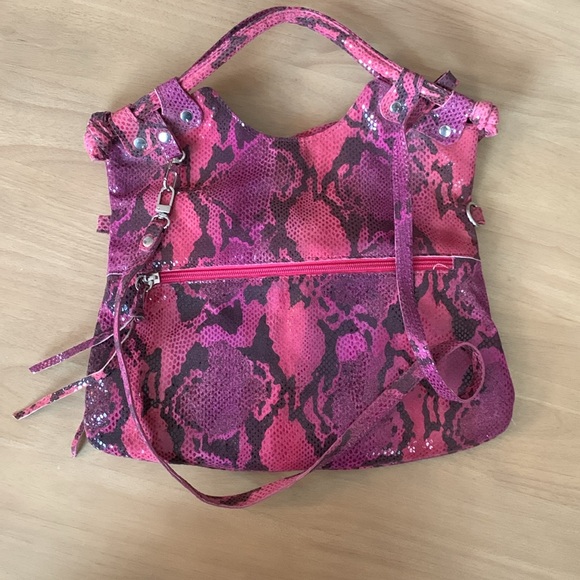 ✨Vintage Pietro Alessandro Pink and Black “snake skin” Handbag✨ - Picture 9 of 11